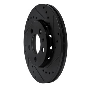 Volkswagen VENTO Brake Rotor (1) - Front Right - R1 Concepts - Drilled & Slotted - Black - `03-`18